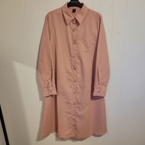 Shein Women's Pink Shirt Dress